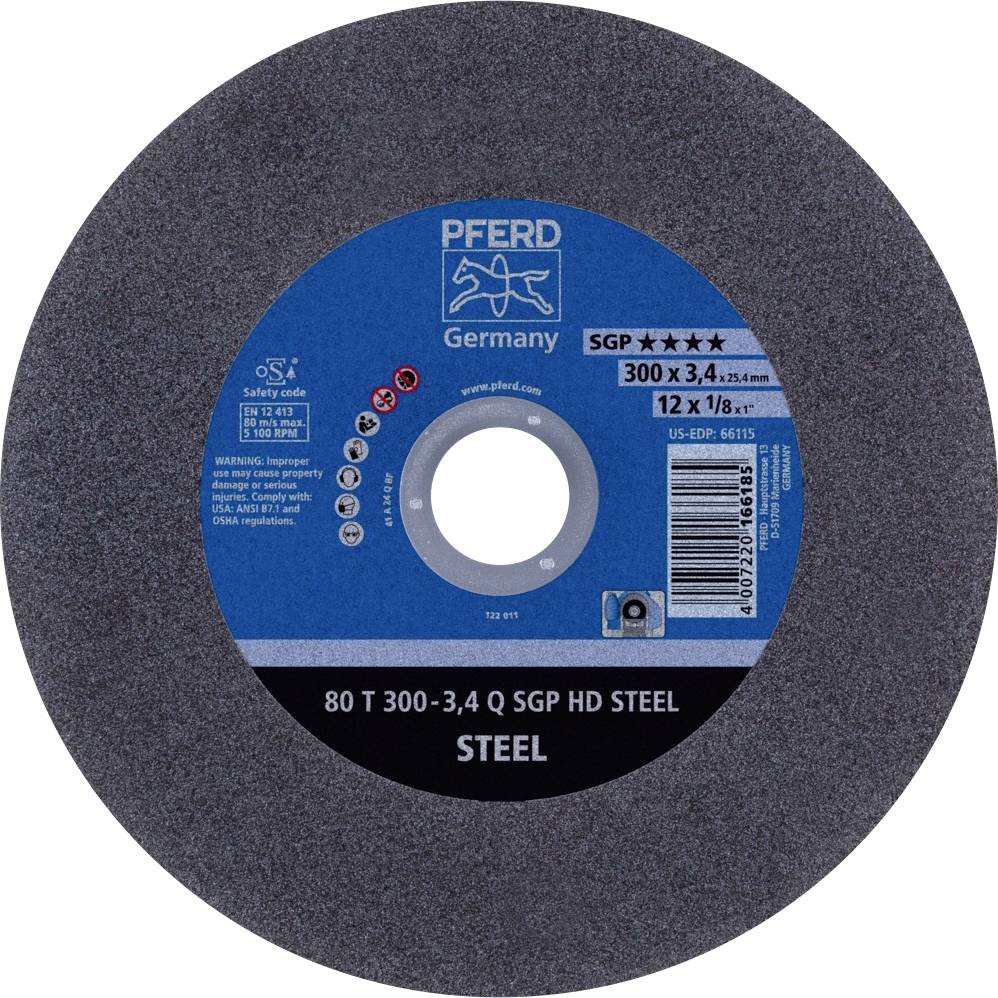 PFERD TOOLS 80 T 300-3,4 Q SGP HD STEEL/25,4 66323025 Separationspår rakt 300 mm 20 st Seghärdningsstål, Stål