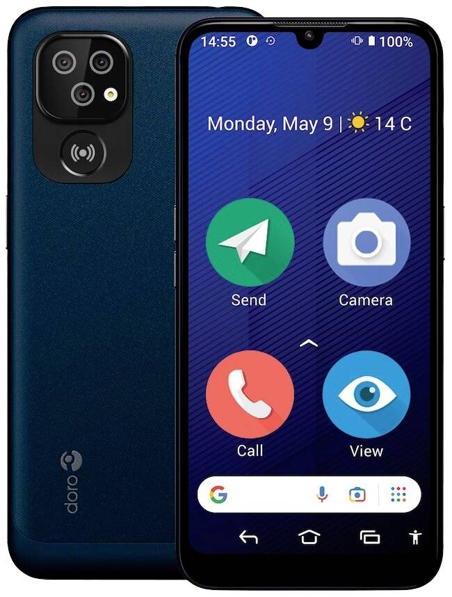 doro 8200 Dual-SIM Senior Smartphone IP54, med NFC, SOS-knapp, SOS-funktion Mörkblå