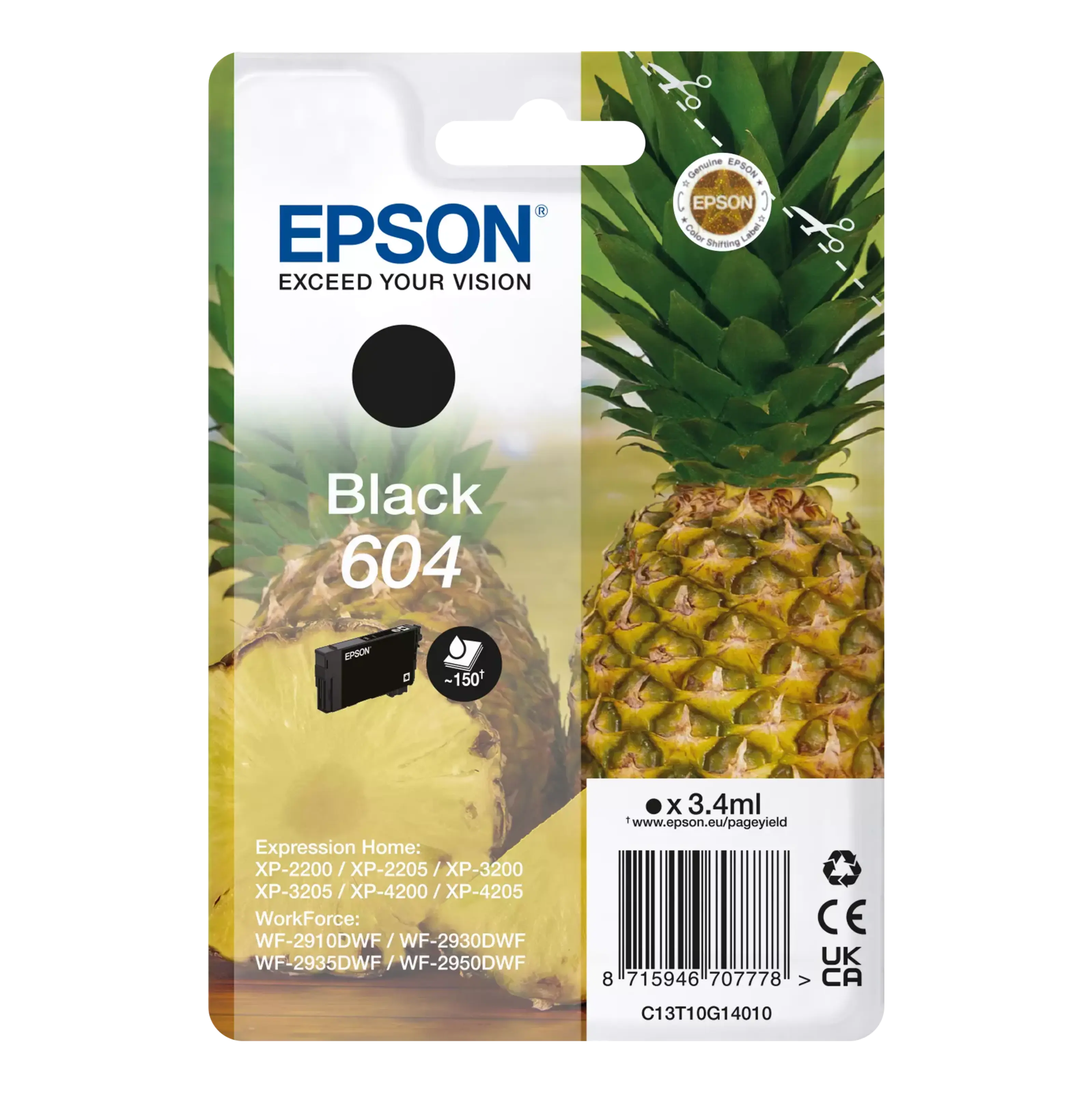 Epson 604 bläckpatron svart (Ananas)