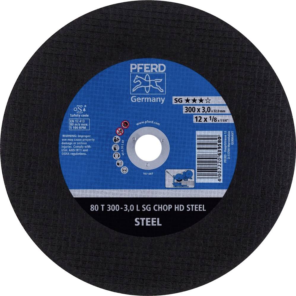 PFERD TOOLS 80 T 300-3,0 L SG CHOP HD STEEL/32,0 66323081 Separationspår rakt 300 mm 20 st Seghärdningsstål, Stål