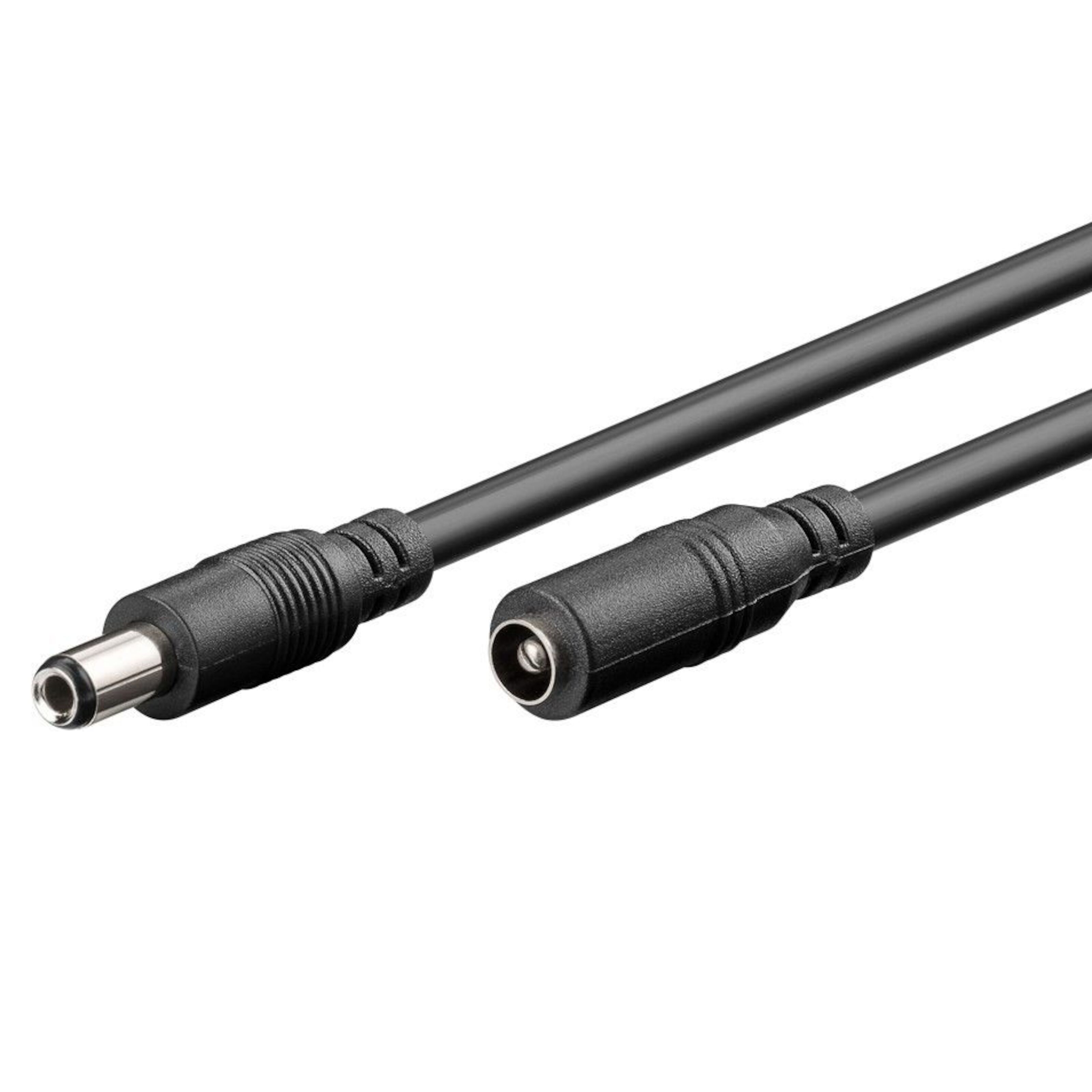 DC-förlängningskabel 5,5×2,5 mm 10 m Svart