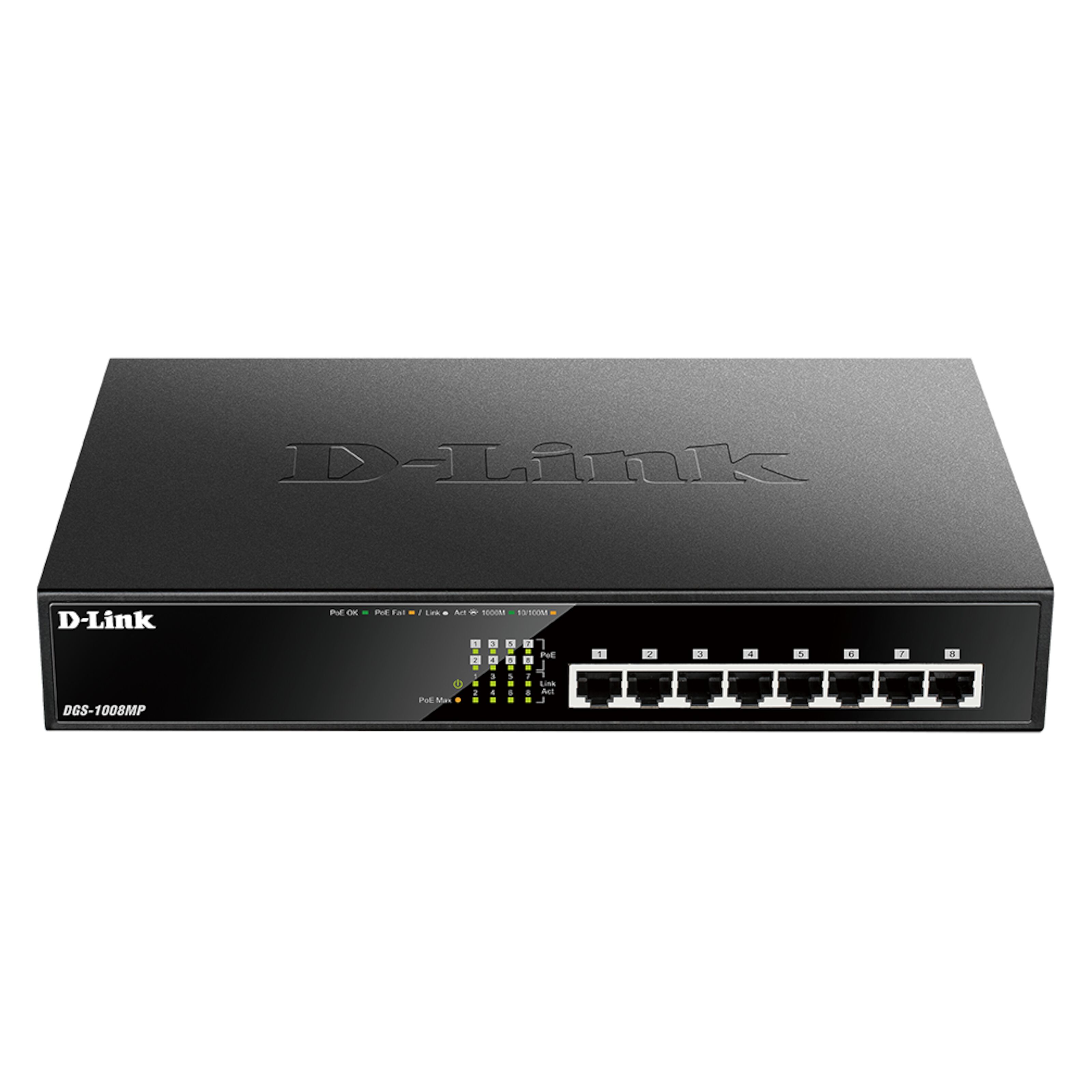 D-Link DGS-1008MP POE+-gigabitswitch 8 portar