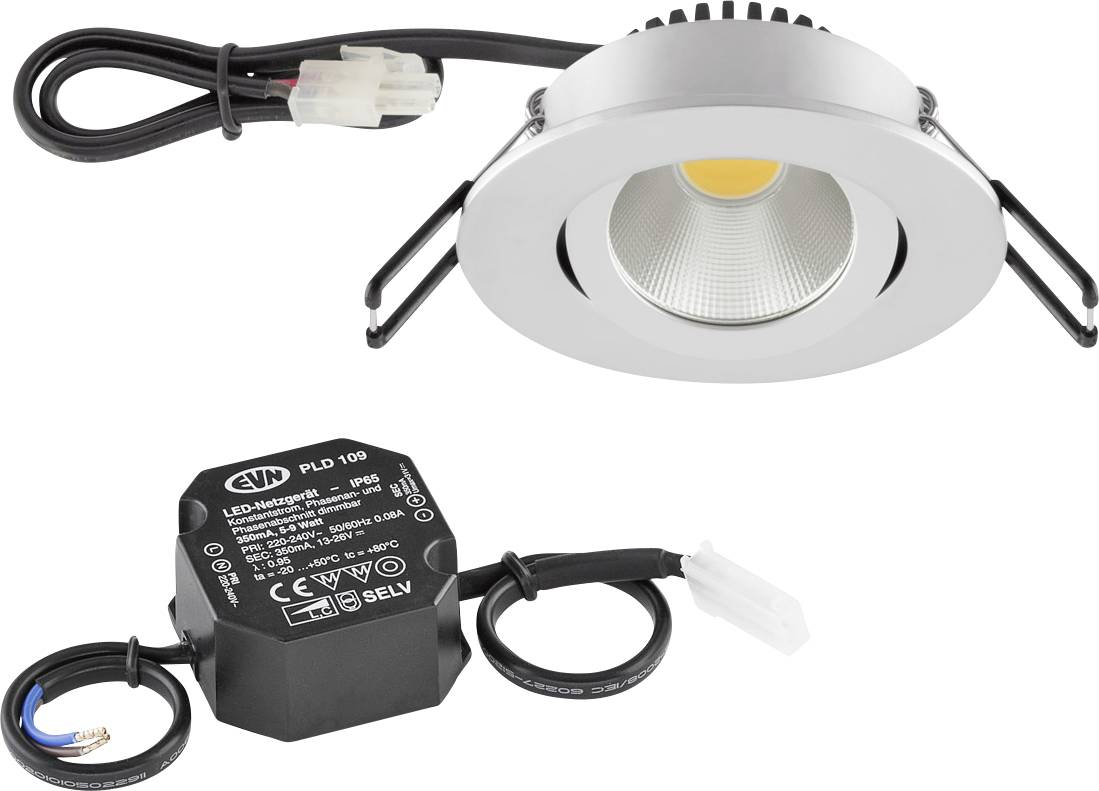EVN PC20N61502 PC20N61502 LED-inbyggnadsbelysning LED LED fast installerad 6 W Krom