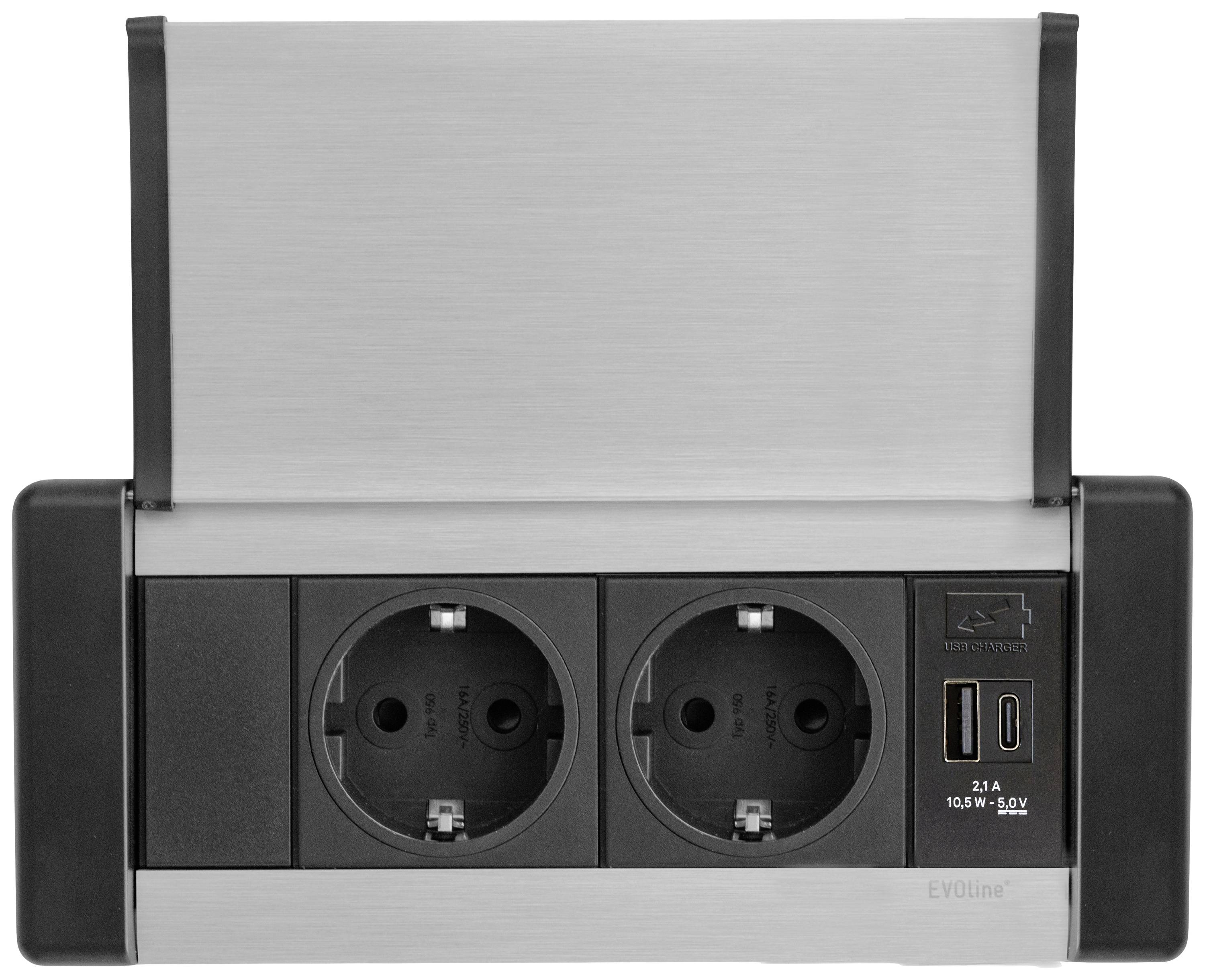 EVOline (1459200-961-0001) Grenuttag Silver Skyddskontakt