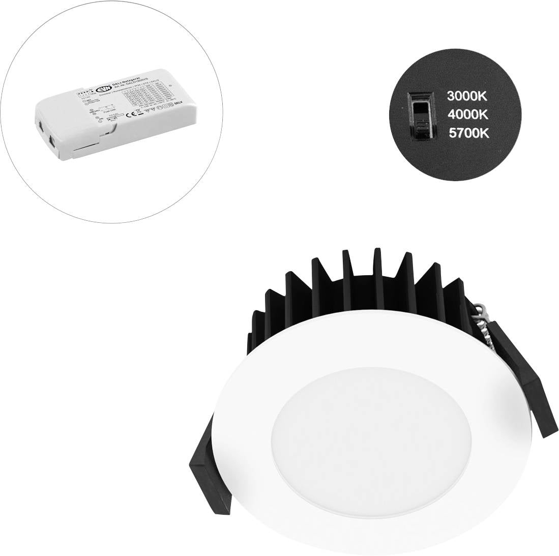EVN L54D100125 L54D100125 LED-inbyggnadsbelysning LED LED fast installerad 10 W Vit