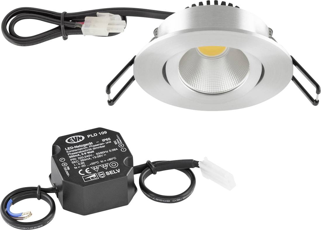 EVN PC20N61440 PC20N61440 LED-inbyggnadsbelysning LED LED fast installerad 6 W Aluminium