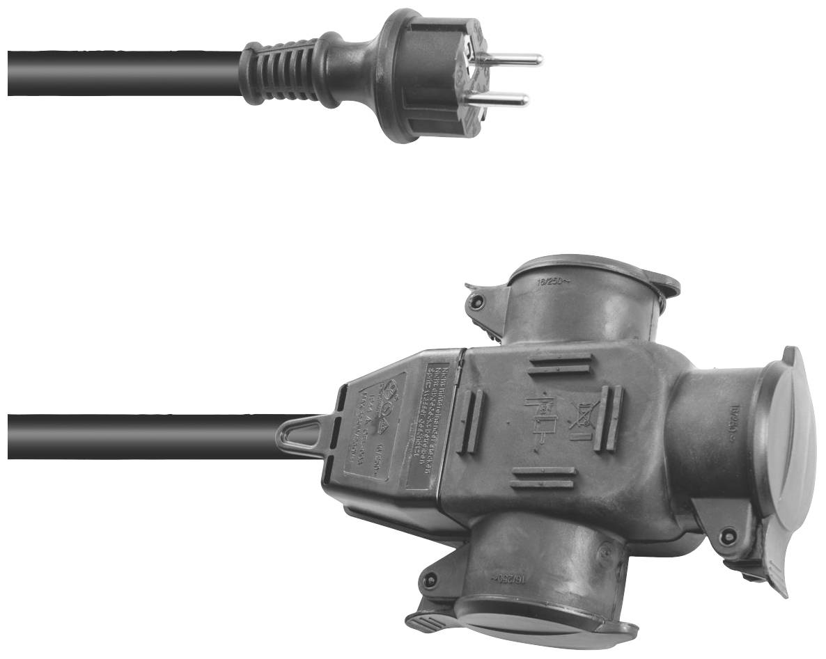 Eurolite 3024701E Ström Förlängningskabel Svart 5 m H07RN-F 3G 2,5 mm²