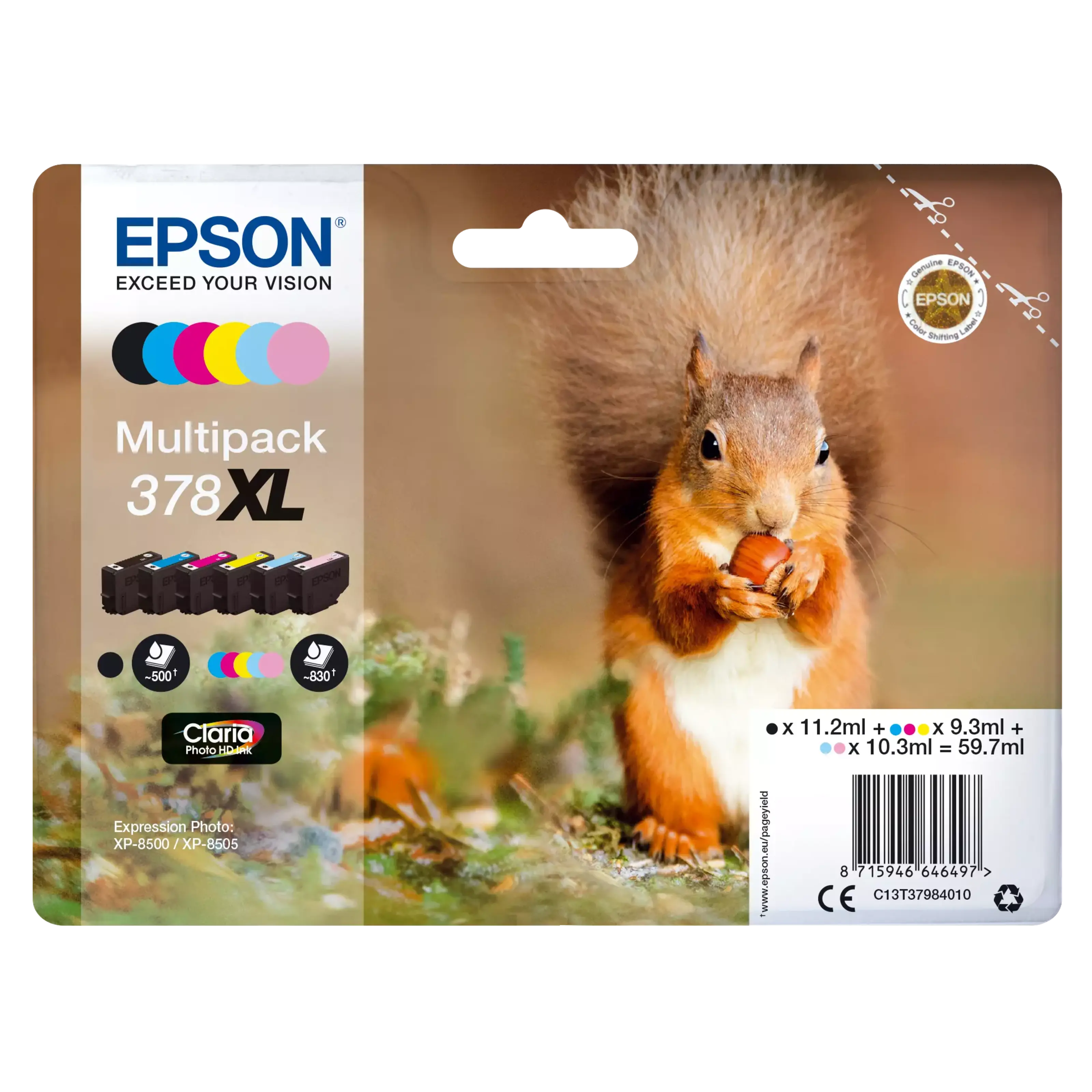 Epson 378XL Claria Photo HD multipack – 6 färger (original)