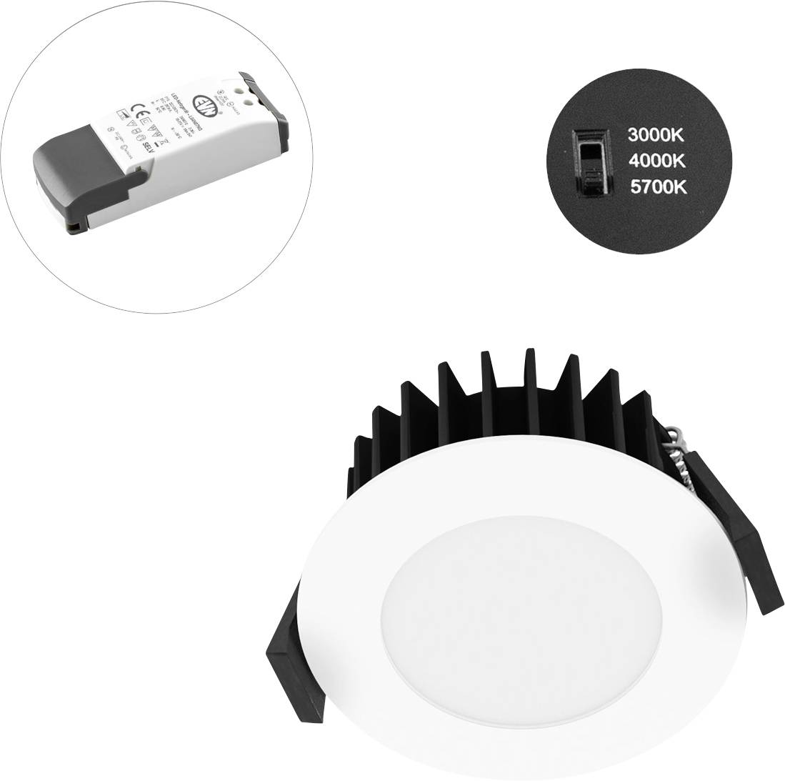 EVN L54N100125 L54N100125 LED-inbyggnadsbelysning LED LED fast installerad 10 W Vit