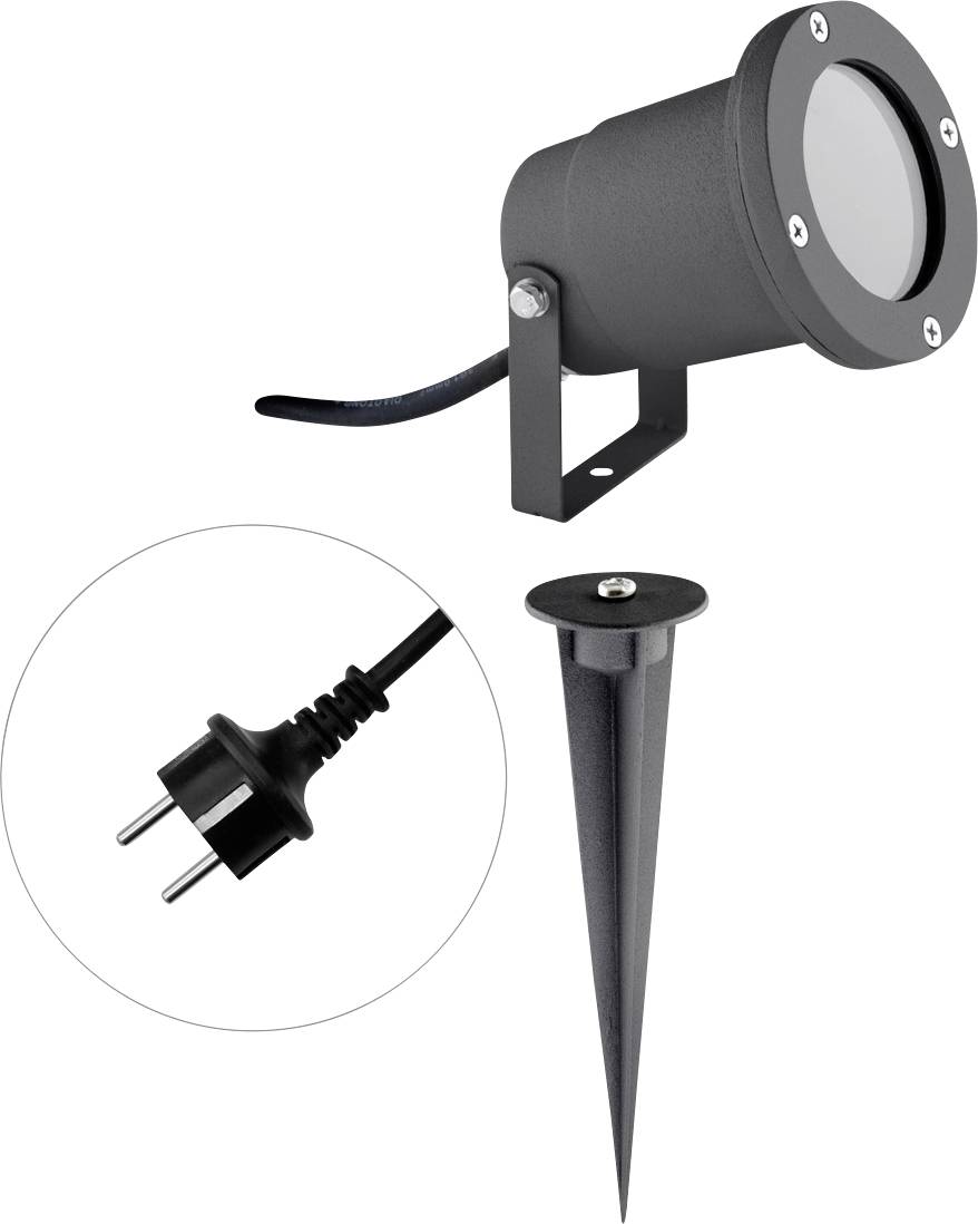 EVN 545235 545235 LED-trädgårdsstrålkastare GU10 35 W Antracit
