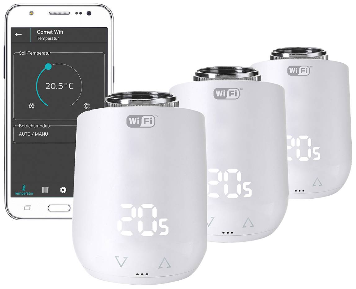Eurotronic Comet WiFi Trådlöst termostatset Elektronisk Set 3 st