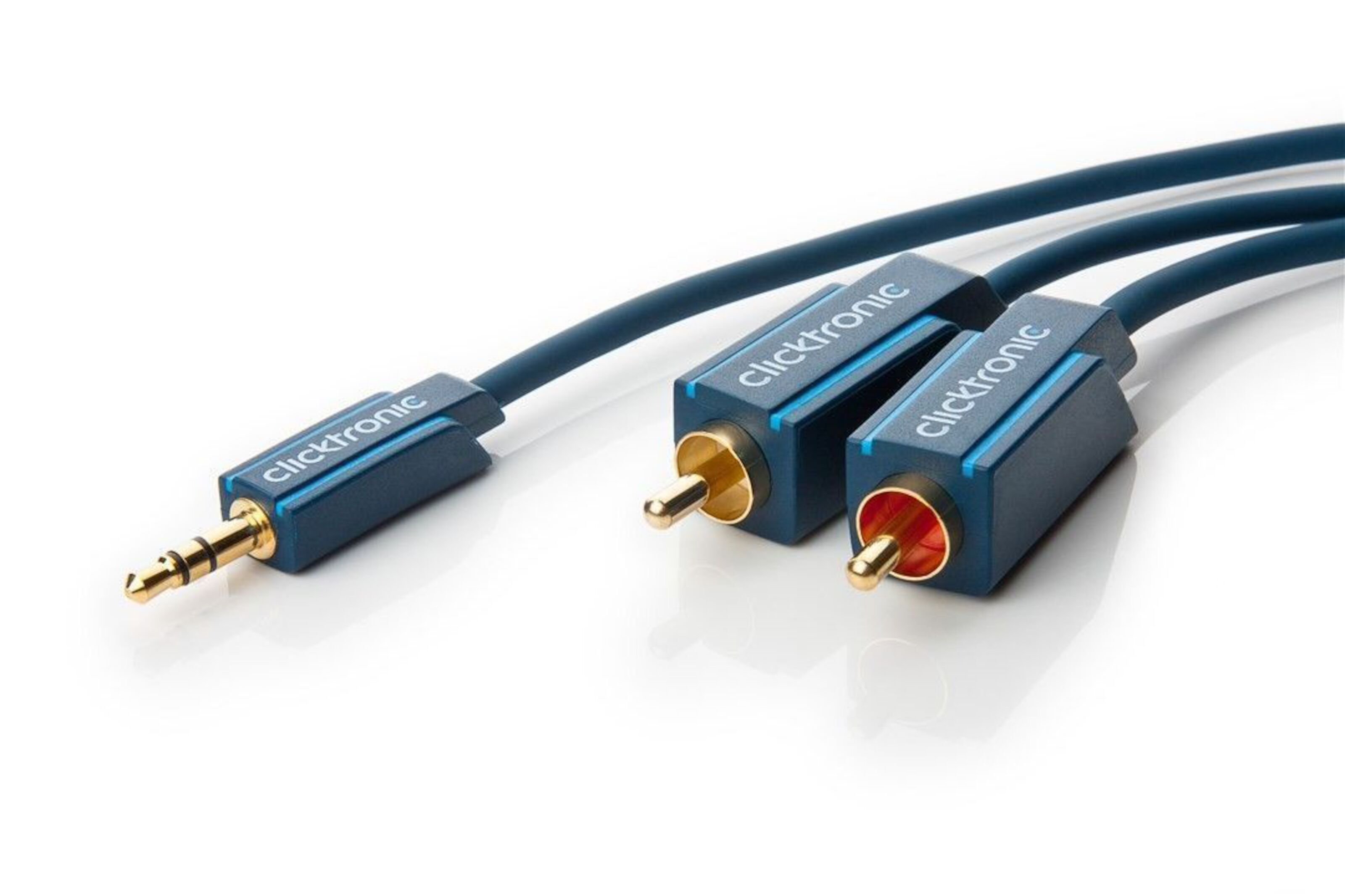 Clicktronic Ljudkabel 3,5 mm till 2x RCA 1 m