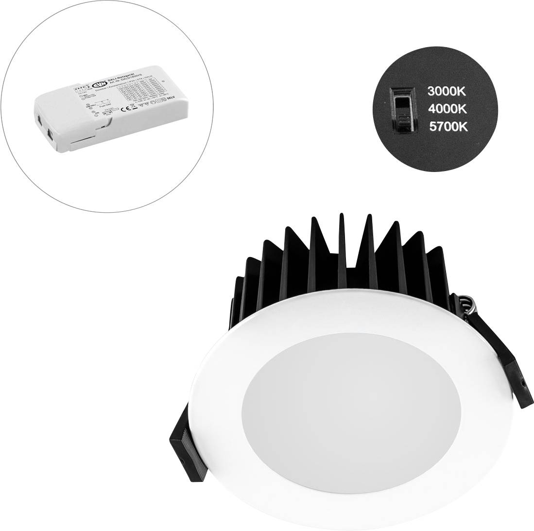 EVN L44D100125 L44D100125 LED-inbyggnadsbelysning LED LED fast installerad 10 W Vit