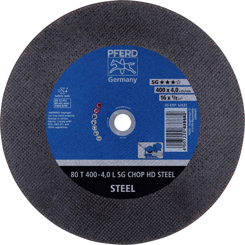 PFERD TOOLS 80 T 400-4,0 L SG CHOP HD STEEL/25,4 66324080 Separationspår rakt 400 mm 10 st Seghärdningsstål, Stål