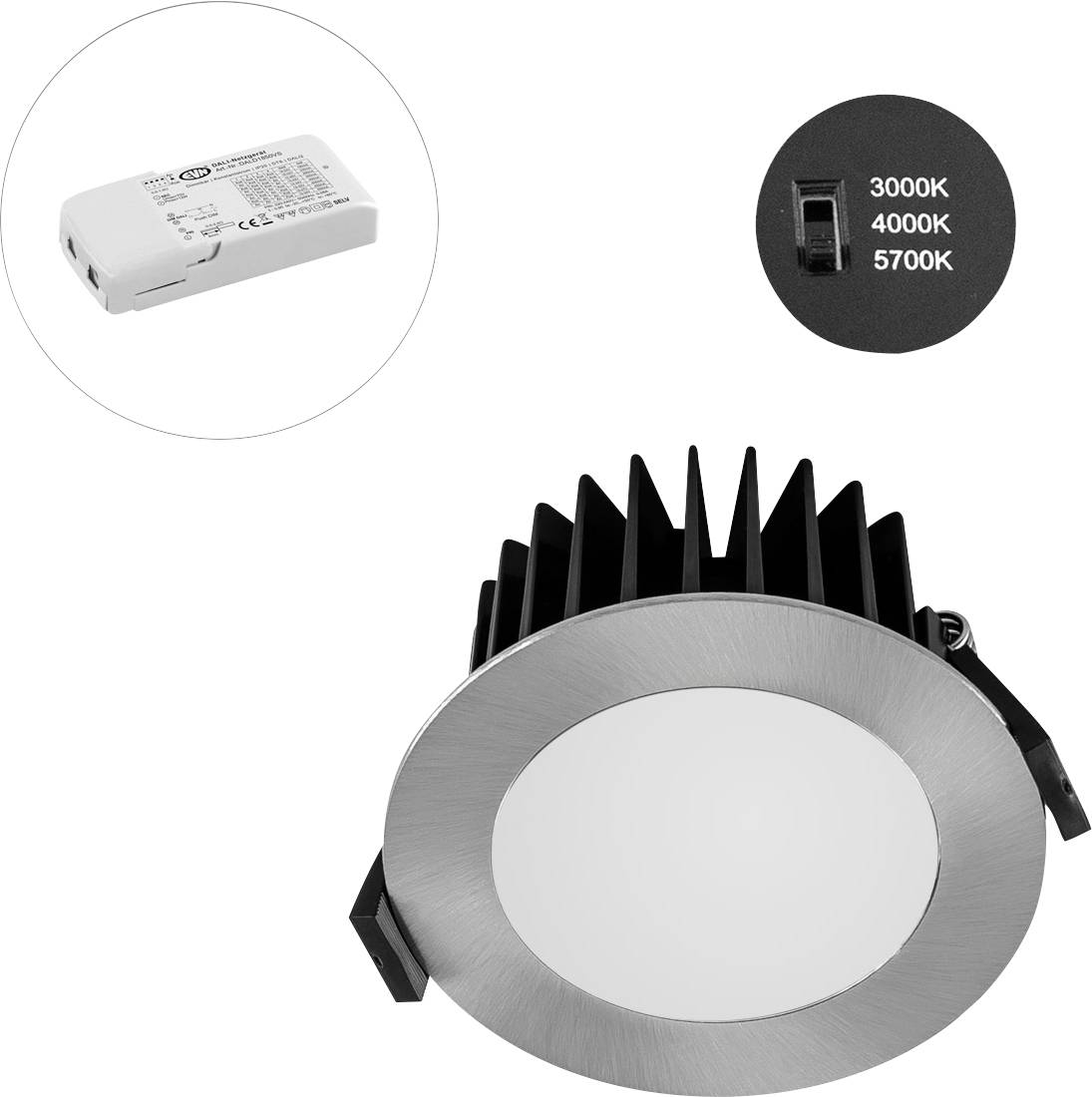 EVN L44D101325 L44D101325 LED-inbyggnadsbelysning LED LED fast installerad 10 W Krom