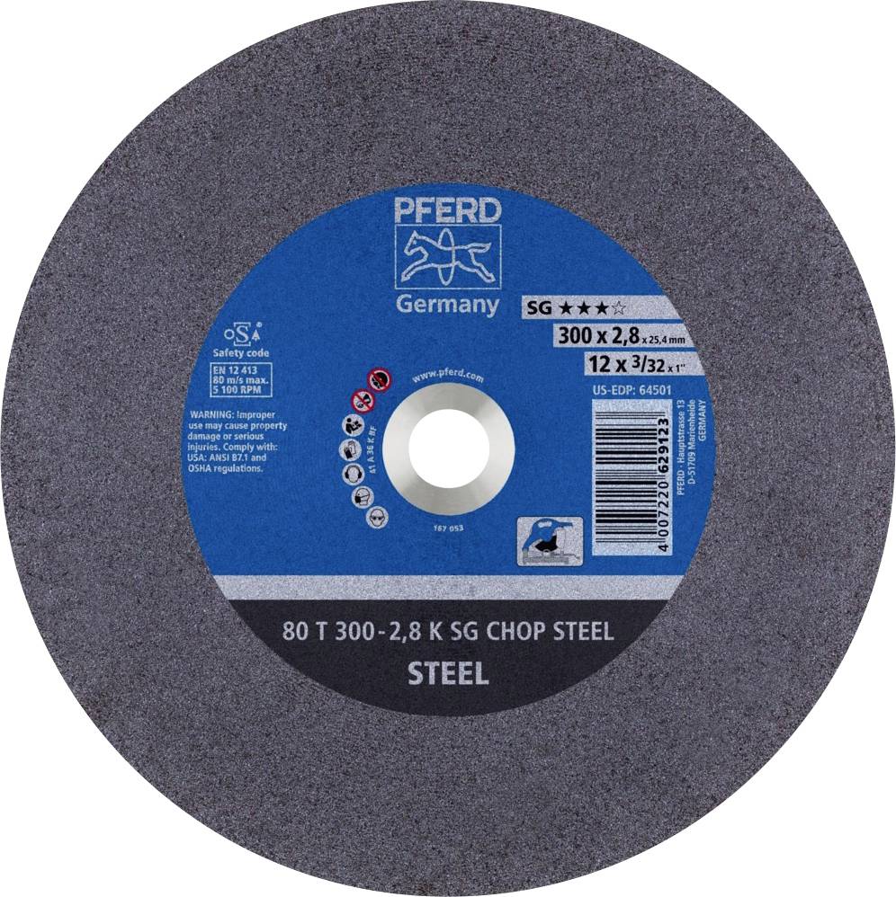 PFERD TOOLS 80 T 300-2,8 K SG CHOP STEEL/25,4 66323070 Separationspår rakt 300 mm 20 st Seghärdningsstål, Stål