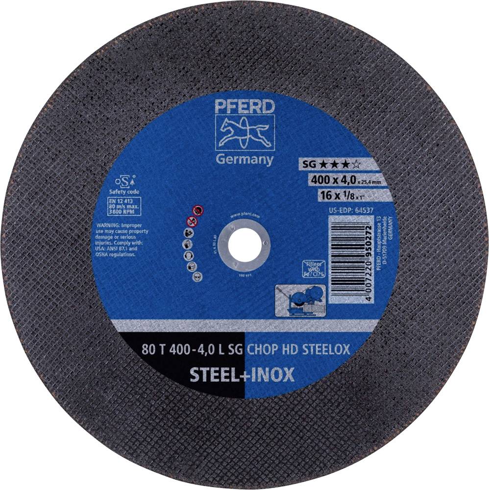 PFERD TOOLS 80 T 400-4,0 L SG CHOP HD STEELOX/25,4 66324082 Separationspår rakt 400 mm 10 st Rostfritt stål, Seghärdning