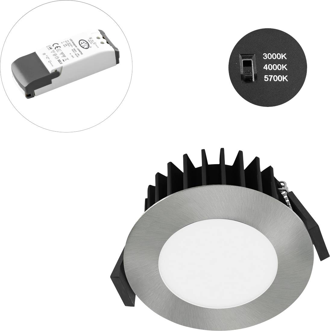 EVN L54N071325 L54N071325 LED-inbyggnadsbelysning LED LED fast installerad 7 W Krom