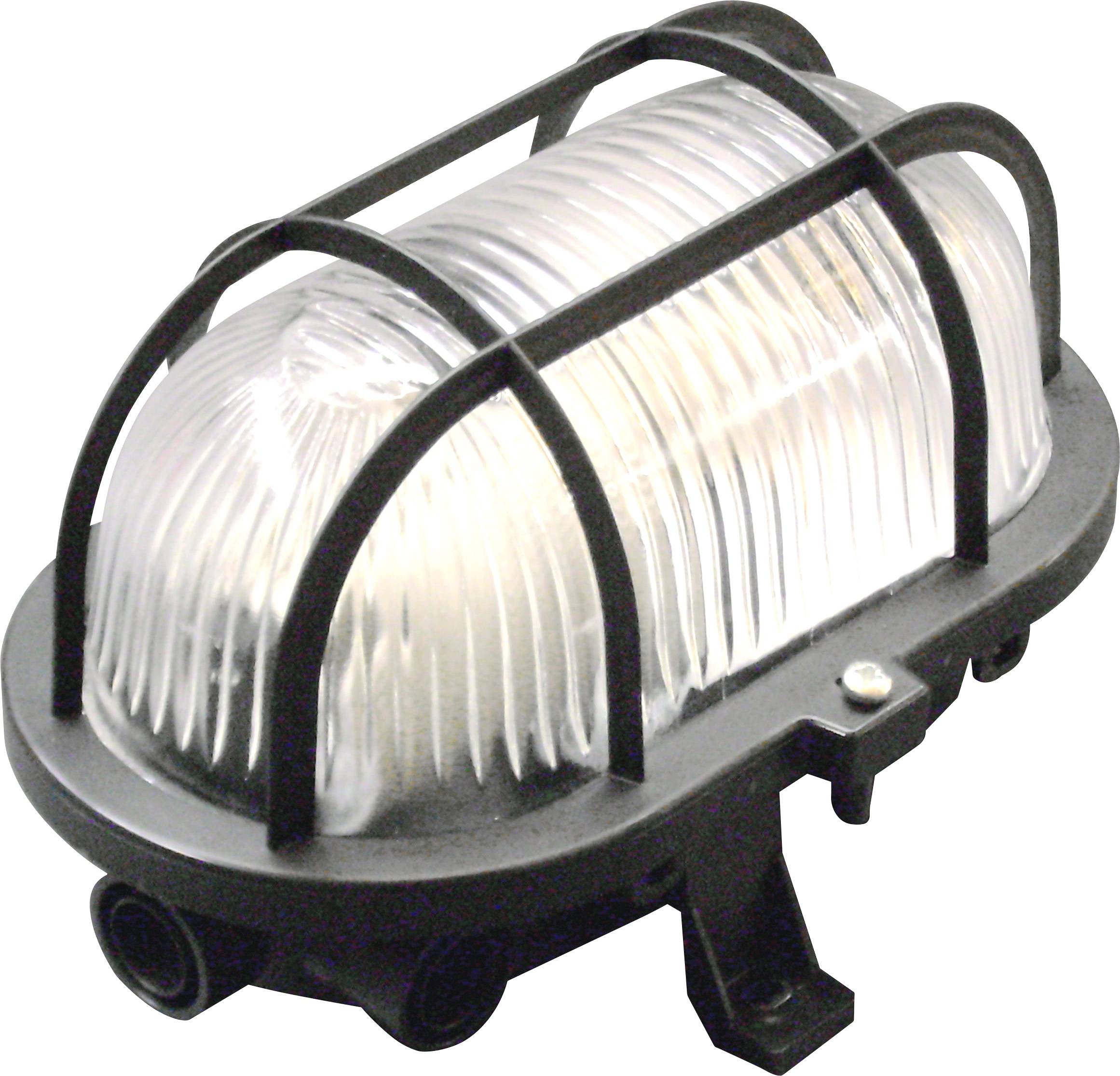 Müller-Licht Oval Våtrumsbelysnings-vägglampa E27 60 W Svart