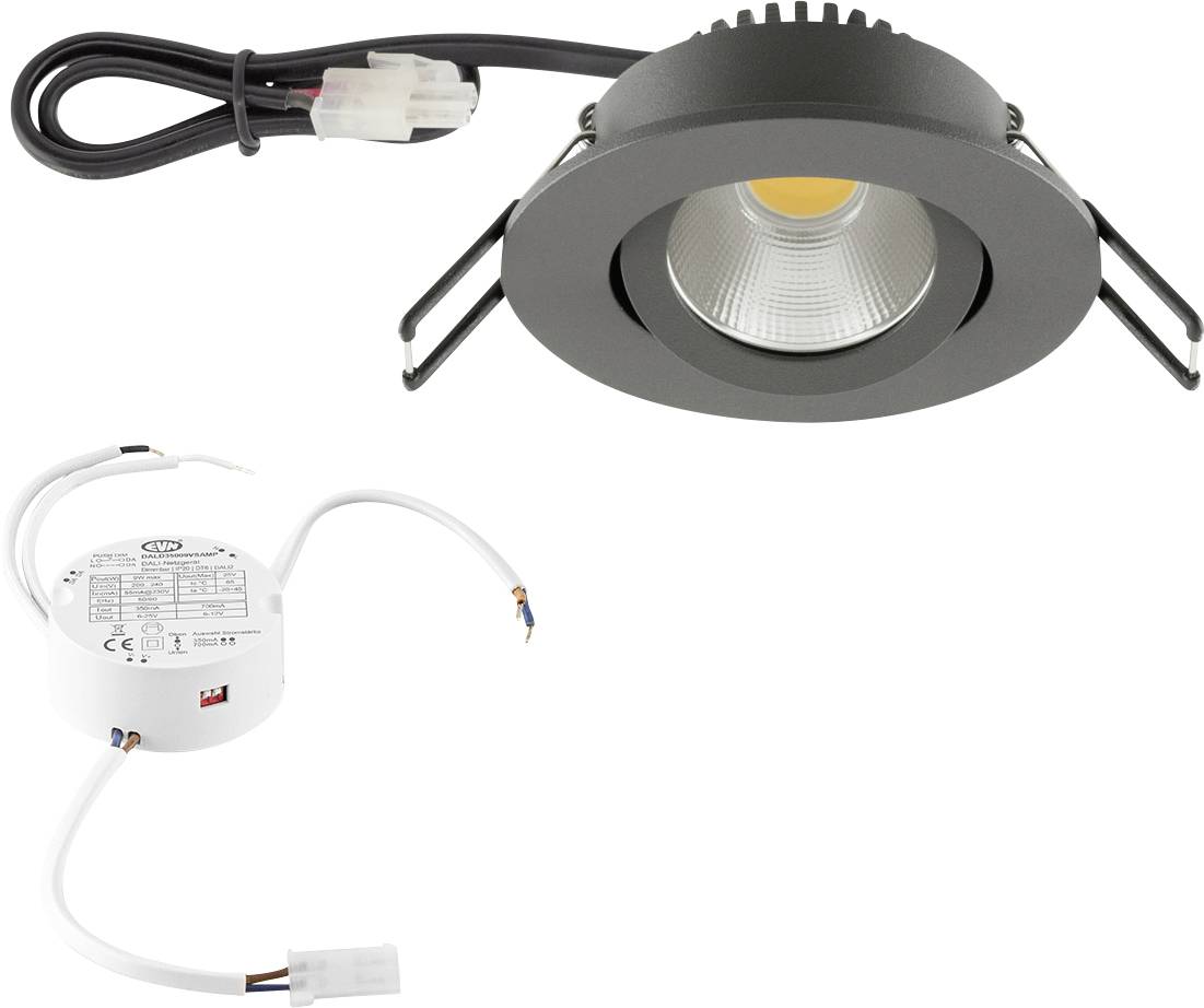 EVN PC20D91602 PC20D91602 LED-inbyggnadsbelysning LED LED fast installerad 8.4 W Antracit
