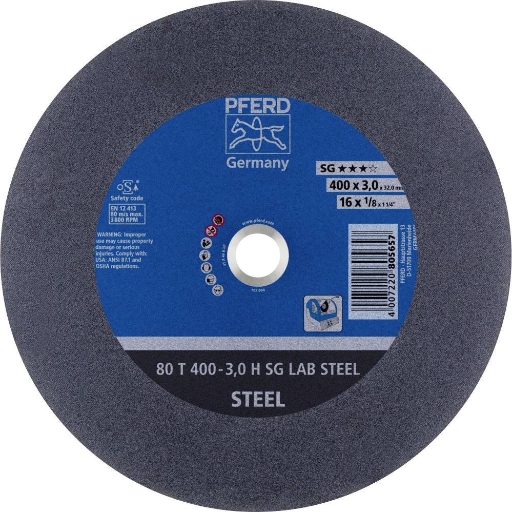 PFERD TOOLS 80 T 400-3,0 H SG LAB STEEL/32,0 66300150 Separationspår rakt 400 mm 10 st Seghärdningsstål, Gjutjärn, Stål,