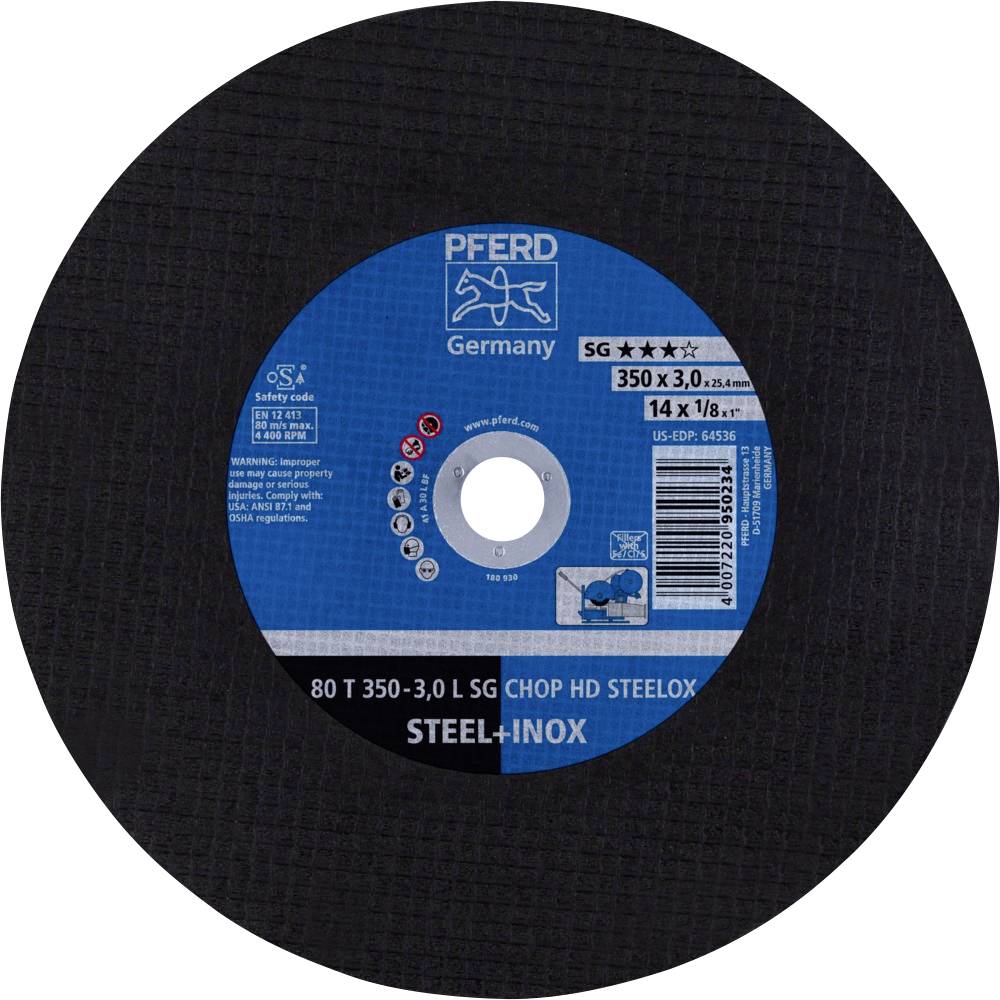PFERD TOOLS 80 T 350-3,0 L SG CHOP HD STEELOX/25,4 66323582 Separationspår rakt 350 mm 10 st Rostfritt stål, Seghärdning