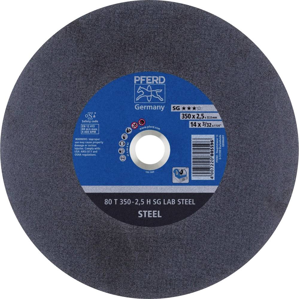 PFERD TOOLS 80 T 350-2,5 H SG LAB STEEL/32,0 66300130 Separationspår rakt 350 mm 10 st Seghärdningsstål, Gjutjärn, Stål,