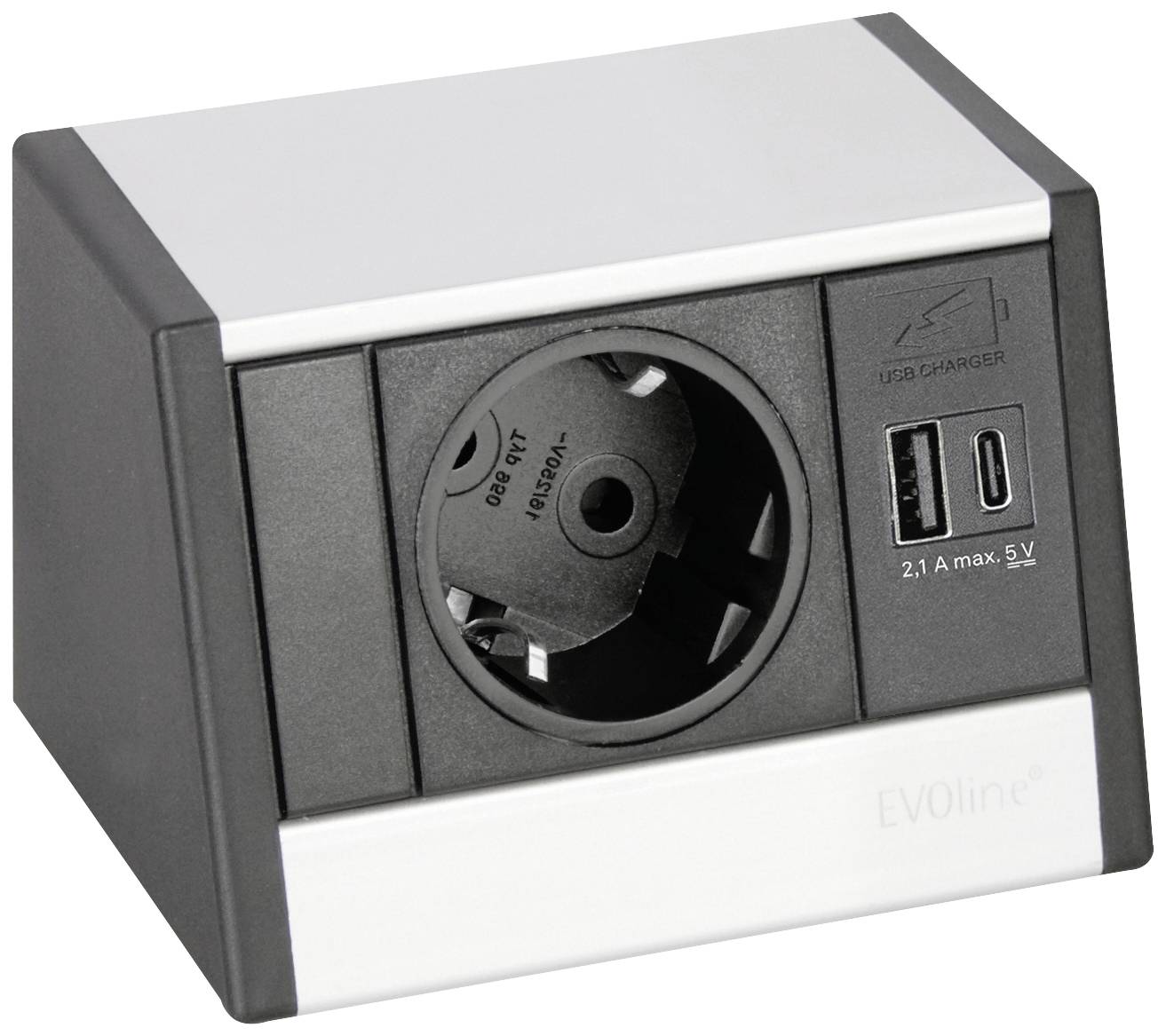 EVOline 1598 0001 5400 Bordskontaktdosa Svart, Silver ingen kontakt