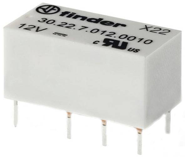 Finder 30.22.7.012.0020 Kretskort-relä 12 V/DC 2 A 2 switch 1 st