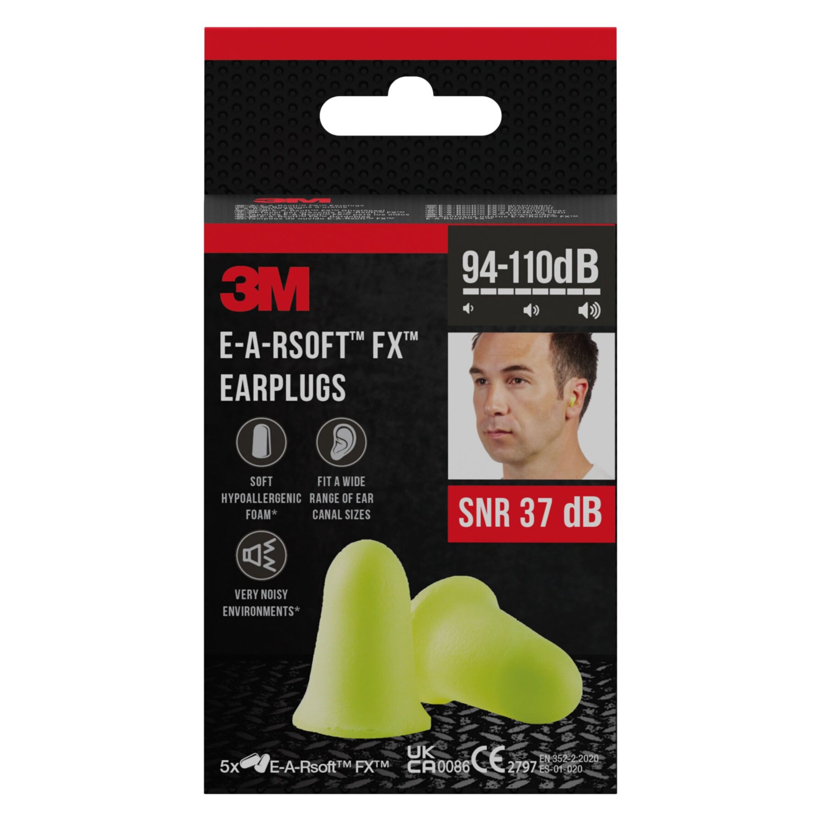 3M E-A-Rsoft FX hörselproppar 5-pack Gul