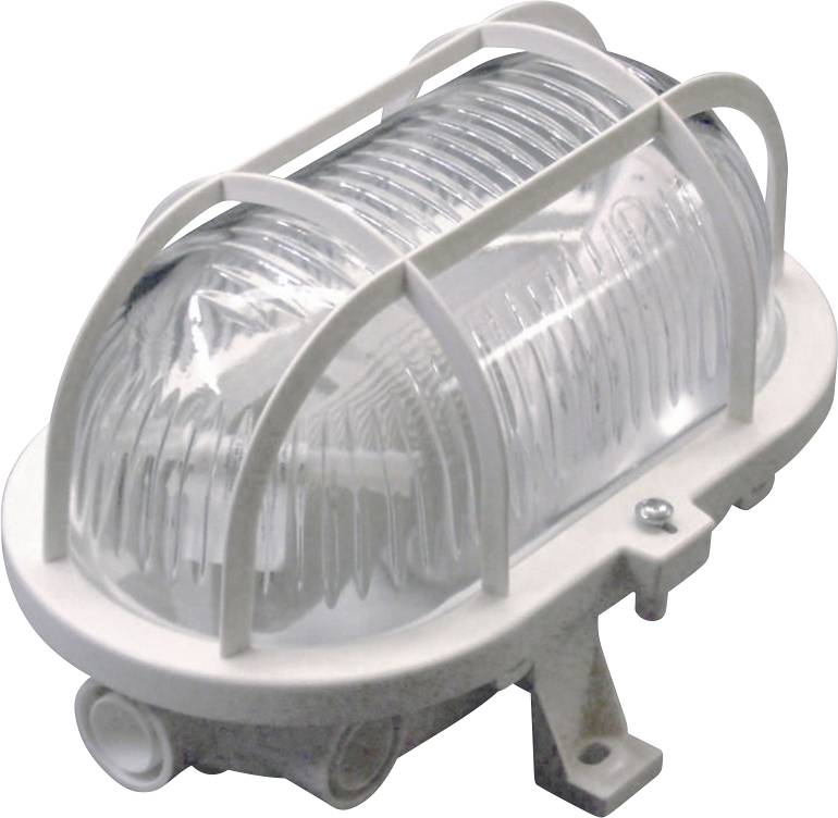 Müller-Licht Oval Våtrumsbelysnings-vägglampa E27 60 W Vit