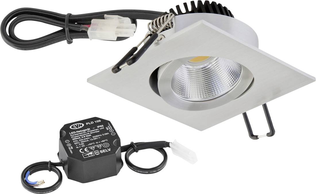 EVN PC24N61440 PC24N61440 LED-inbyggnadsbelysning LED LED fast installerad 6 W Aluminium