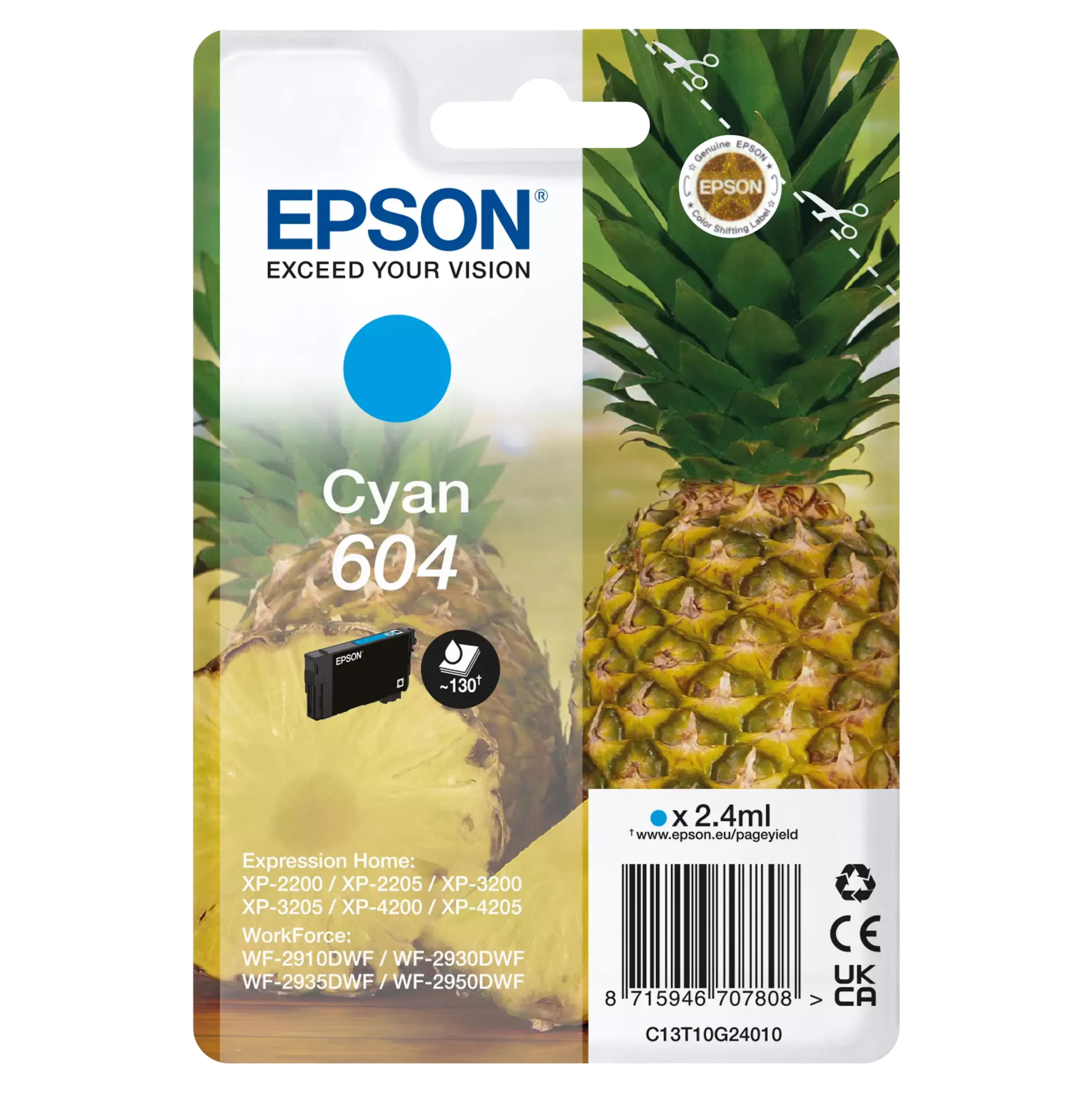 Epson 604 bläckpatron cyan (Ananas)