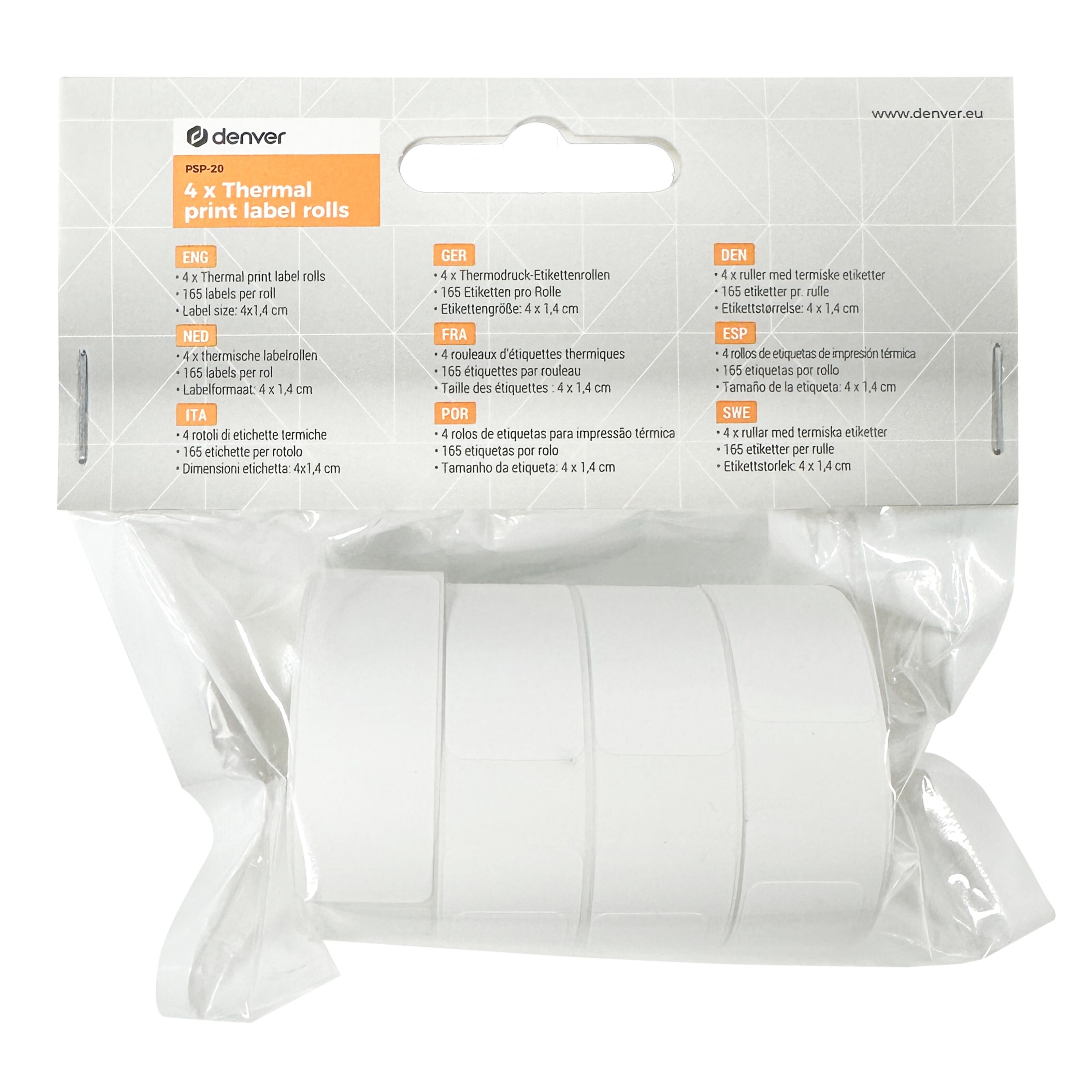 Denver PSP-20 Etikettrullar till termoskrivare MBP-16 4-pack