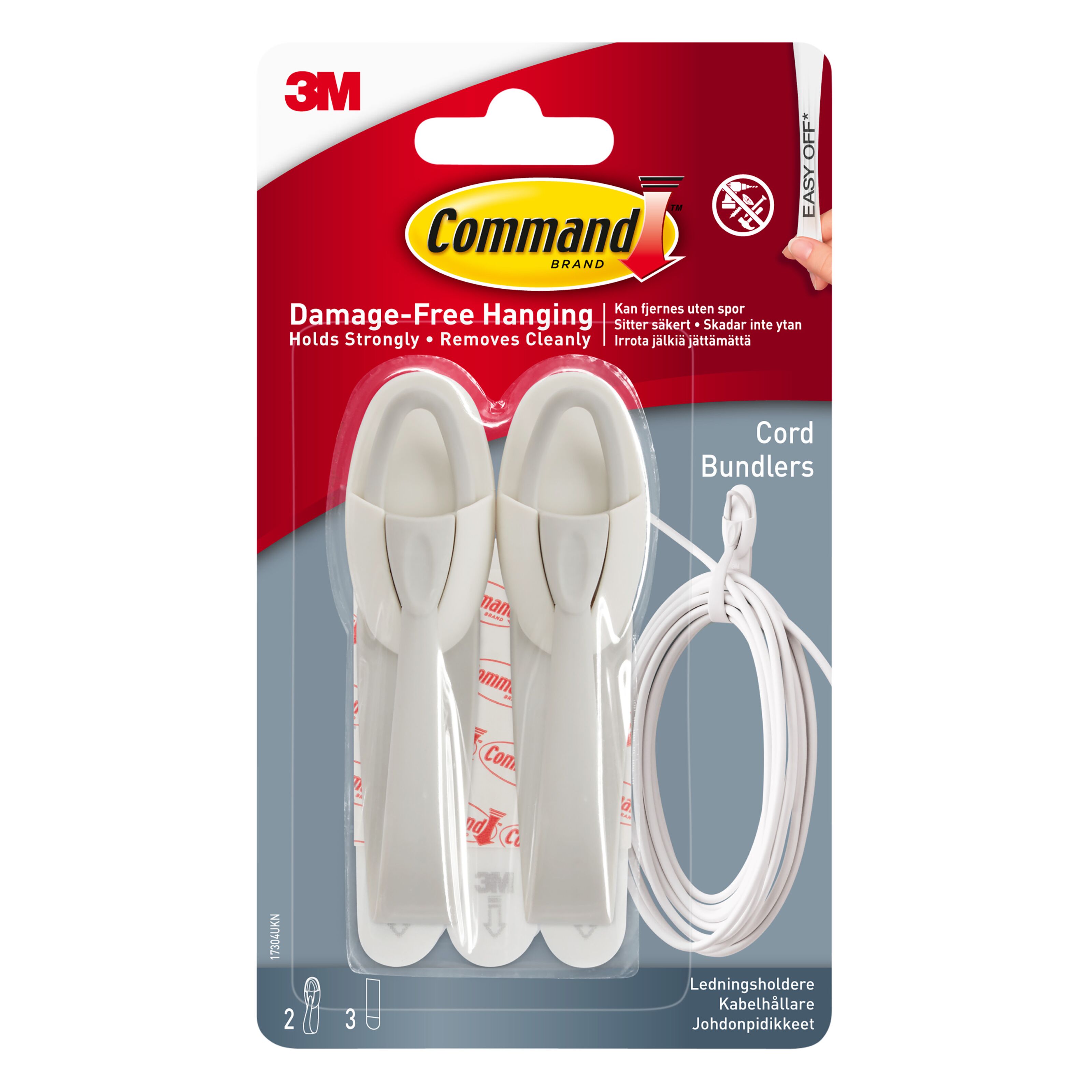 3M Command Kabelhållare Stora 2-pack