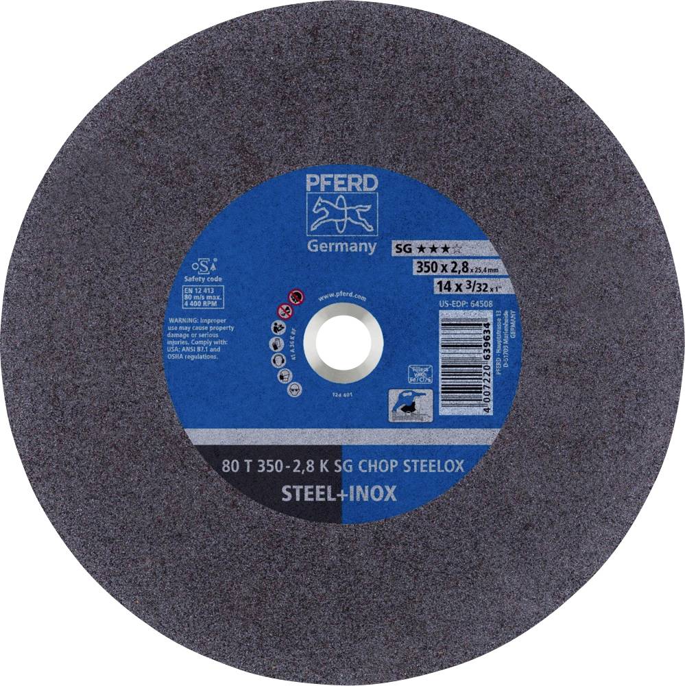 PFERD TOOLS 80 T 350-2,8 K SG CHOP STEELOX/25,4 66323572 Separationspår rakt 350 mm 10 st Rostfritt stål, Seghärdningsst