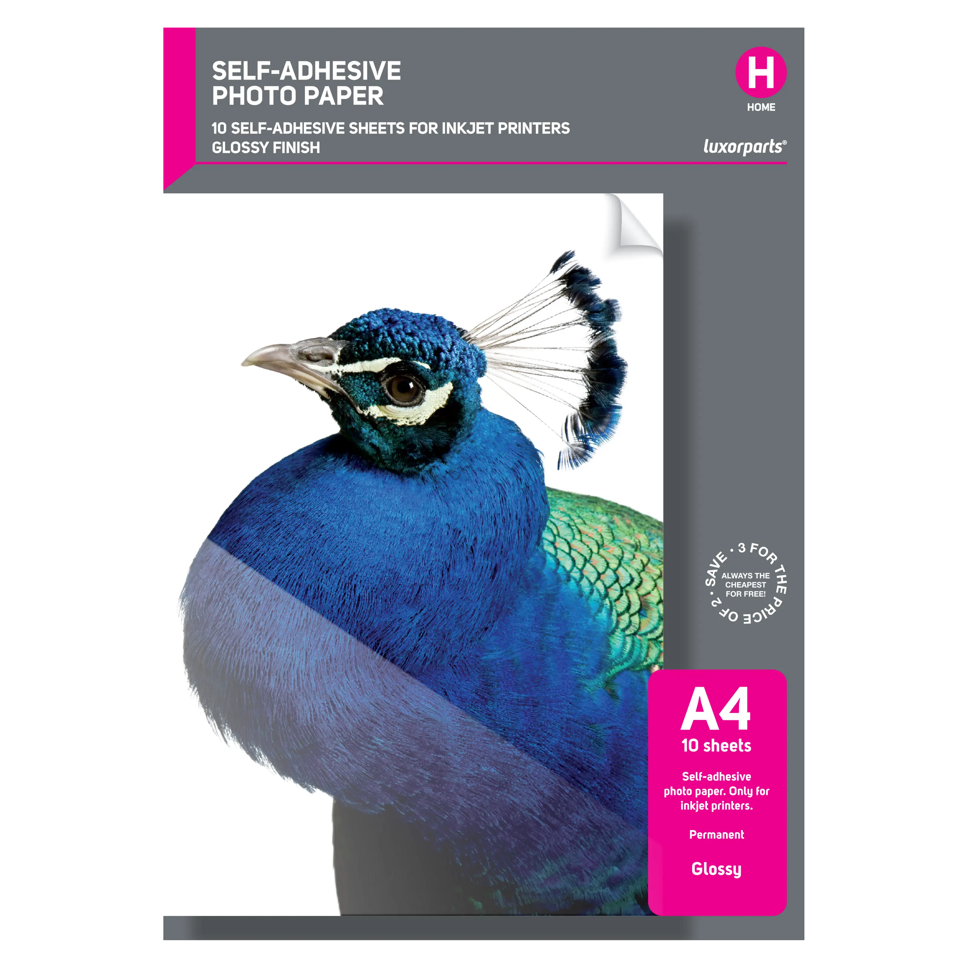 Luxorparts Självhäftande fotopapper A4 10-pack