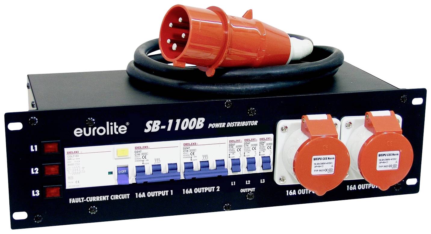 Eurolite CEE uttagsfördelare 30248376 400 V 32 A