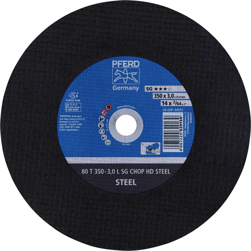 PFERD TOOLS 80 T 350-3,0 L SG CHOP HD STEEL/25,4 66323580 Separationspår rakt 350 mm 10 st Seghärdningsstål, Stål