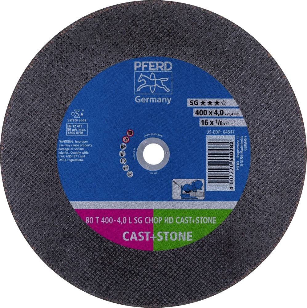 PFERD TOOLS 80 T 400-4,0 L SG CHOP HD CAST+STONE/25,4 66624083 Separationspår rakt 400 mm 10 st Aluminium, Gjutjärn, Pla