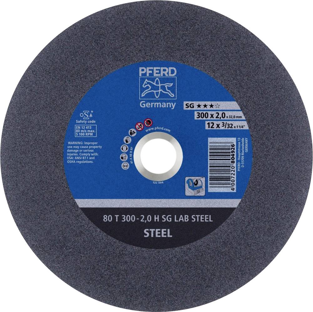 PFERD TOOLS 80 T 300-2,0 H SG LAB STEEL/32,0 66300100 Separationspår rakt 300 mm 20 st Seghärdningsstål, Gjutjärn, Stål,