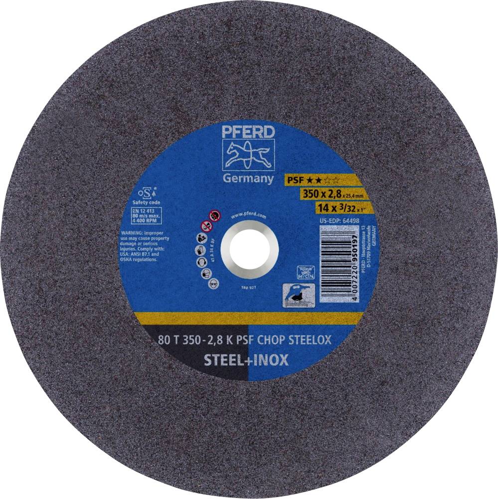 PFERD TOOLS 80 T 350-2,8 K PSF CHOP STEELOX/25,4 66323575 Separationspår rakt 350 mm 25.4 mm 10 st