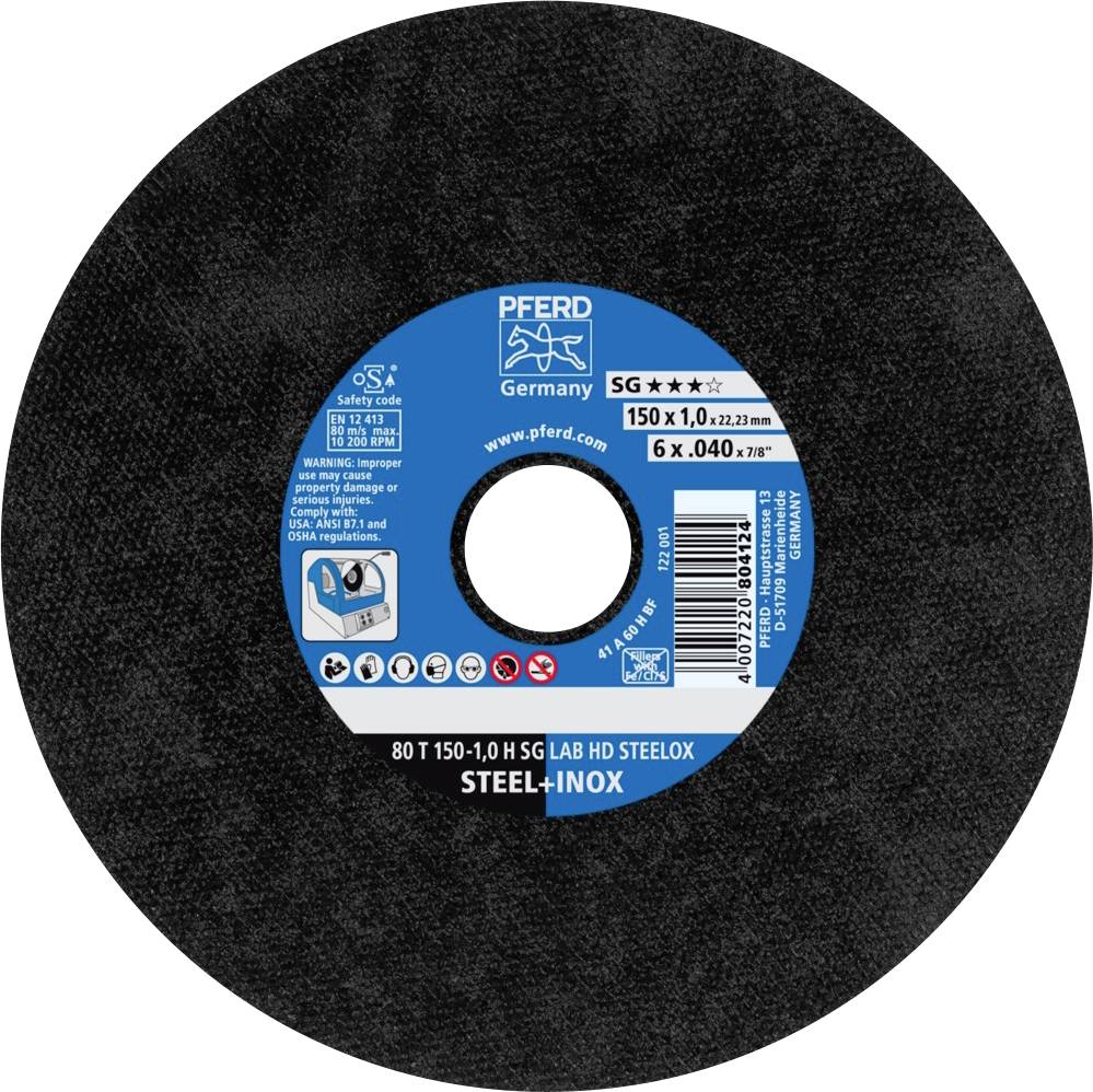 PFERD TOOLS 80 T 150-1,0 H SG LAB HD STEELOX/22,23 66300010 Separationspår rakt 150 mm 25 st Rostfritt stål, Seghärdning